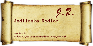 Jedlicska Rodion névjegykártya